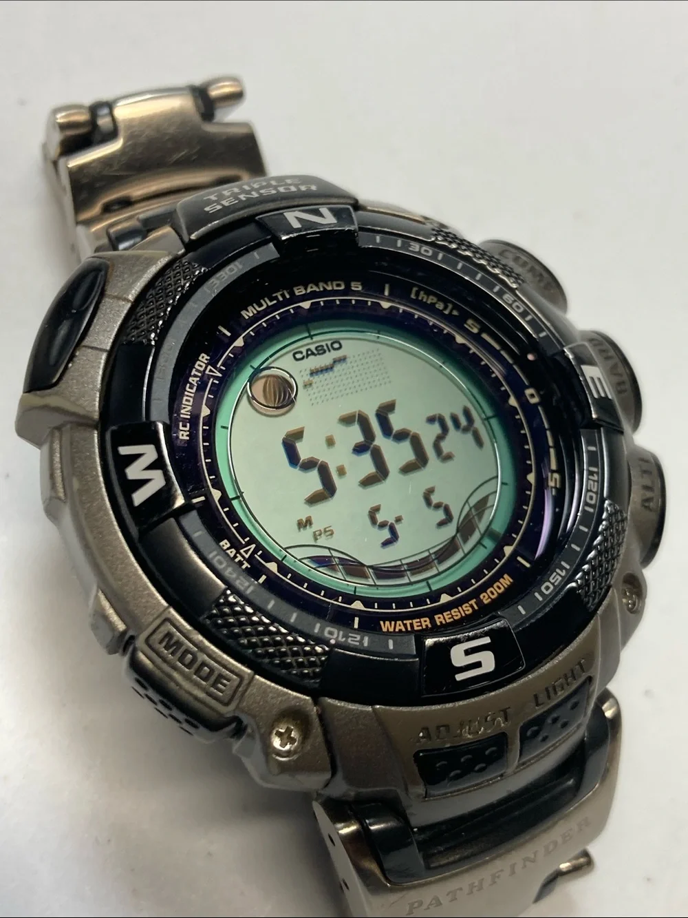 Casio Pathfinder PAW-1500T, Digital Watch, titanium, tough solar, multi band 5